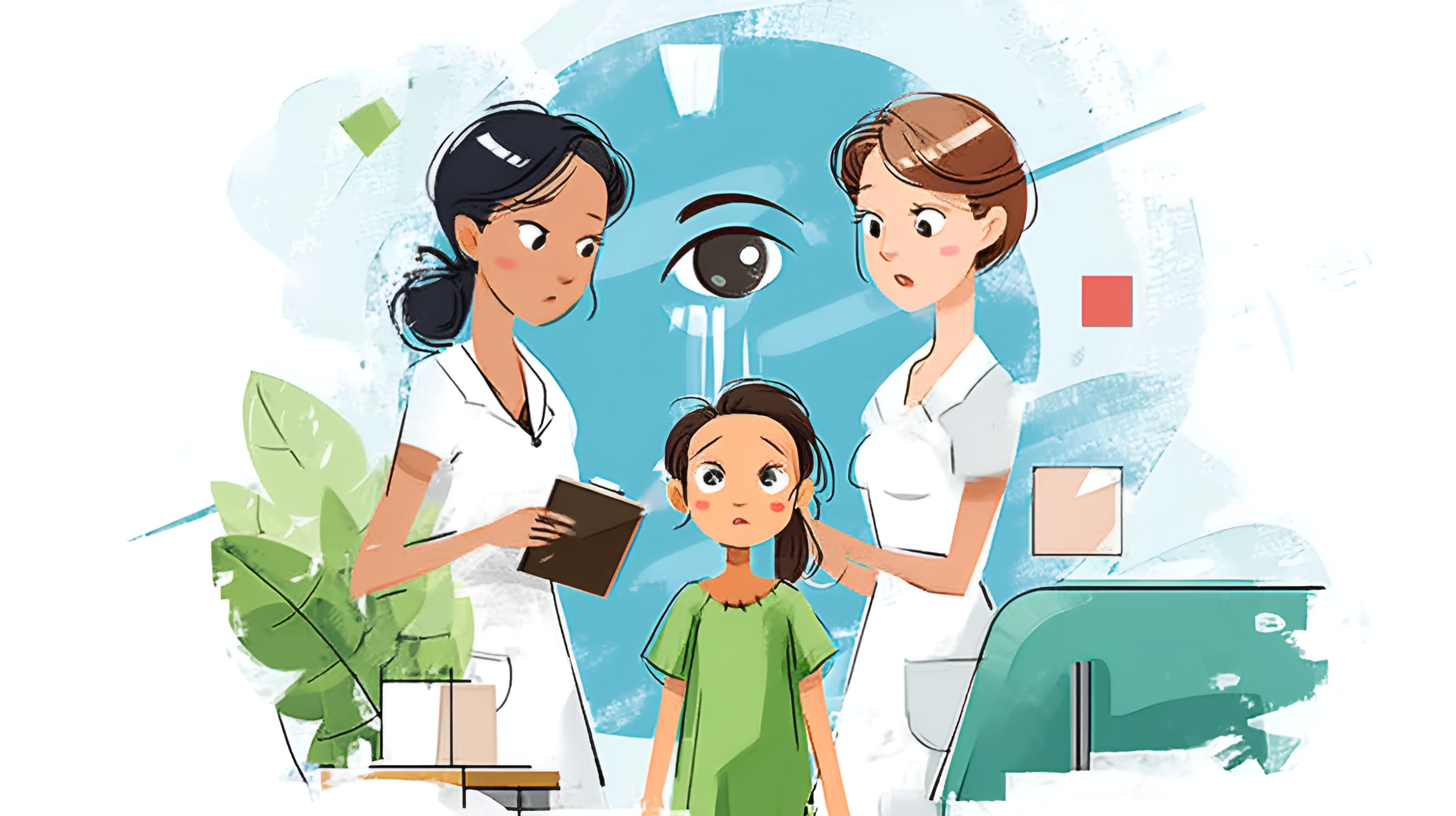 9866516e3aa1bd0918aa4986fc9818821711e1a4.jpg 近视插画卡通风简约护士医生病人医院场景插画(商业使用).jpg